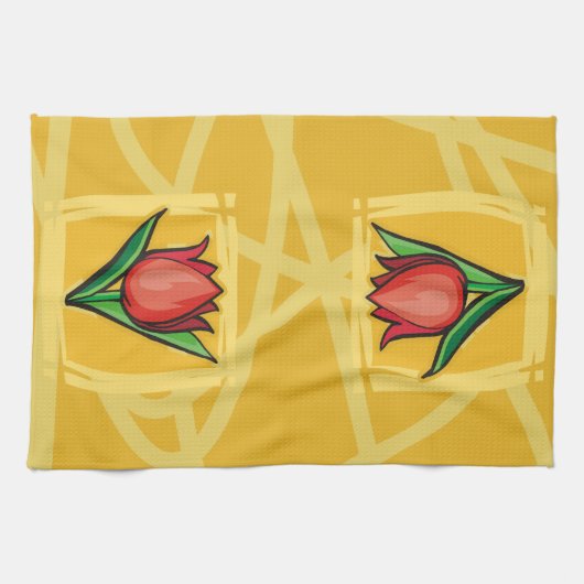 Red Tulip Theedoek (Horizontaal)