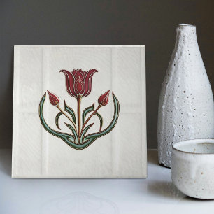 Red Tulip Wall Decor Art Deco Gibbons Tegeltje