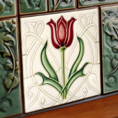 Red Tulip Wall Decor Art Deco Gibbons Tegeltje