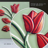 Red Tulip Wall Decor Art Deco-keramiek Tegeltje