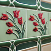 Red Tulip Wall Decor Art Deco-keramiek Tegeltje