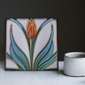 Red Tulip Wall Decor Art Deco Tegeltje