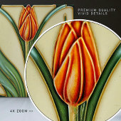 Red Tulip Wall Decor Art Deco Tegeltje