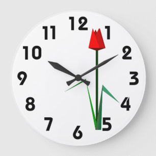 Red Tulip Wall klok