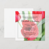 Red Tulips 80th Birthday Party Kaart (Voorkant / Achterkant)