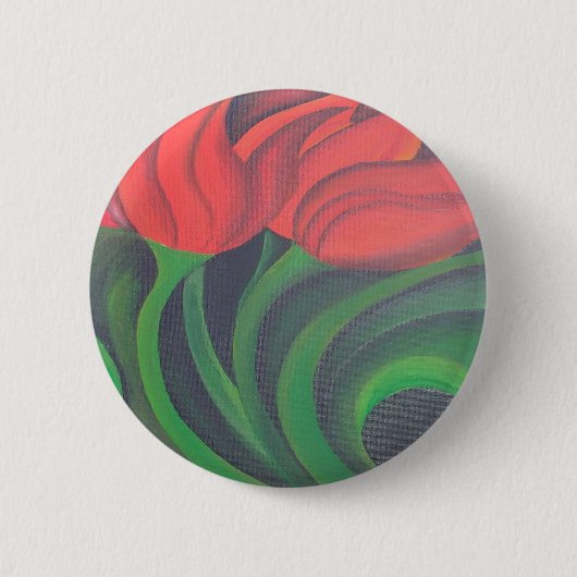 Red Tulips Abstracte kunst Ronde Button 5,7 Cm (Voorkant)