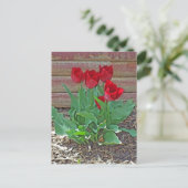 Red Tulips Art Briefkaart (Staand voorkant)