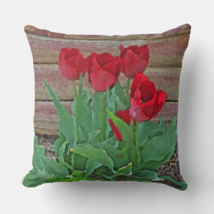 Red Tulips Art Kussen