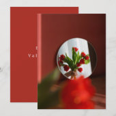 Red Tulips “Be My Valentine?” Modern Valentine's Feestdagenkaart (Voorkant / Achterkant)