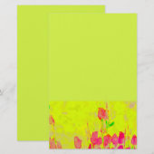 Red Tulips Border Yellow Green Stationery Briefpapier (Voorkant / Achterkant)