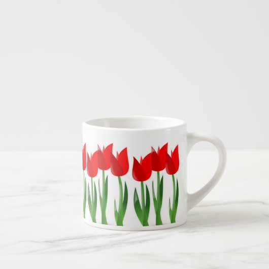Red Tulips Ceramic Espresso Mok (Rechts)