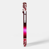 RED TULIPS DAMASK TULIP MONOGRAM Burgundy White Case-Mate iPhone Case (Achterkant / Links)