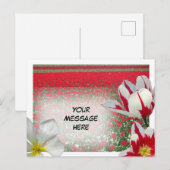 Red Tulips Field en Red White Tulips DIY Briefkaar Briefkaart (Voorkant / Achterkant)