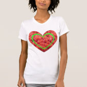 Red Tulips Field Heart Border App. T-shirt (Voorkant)