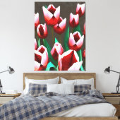 Red Tulips Floral Abstract Canvas Afdruk (Insitu (Slaapkamer))