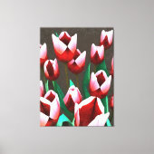 Red Tulips Floral Abstract Canvas Afdruk (Voorkant)