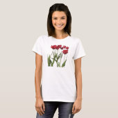 RED TULIPS Floral Art Flower Design T-shirt (Voorkant volledig)