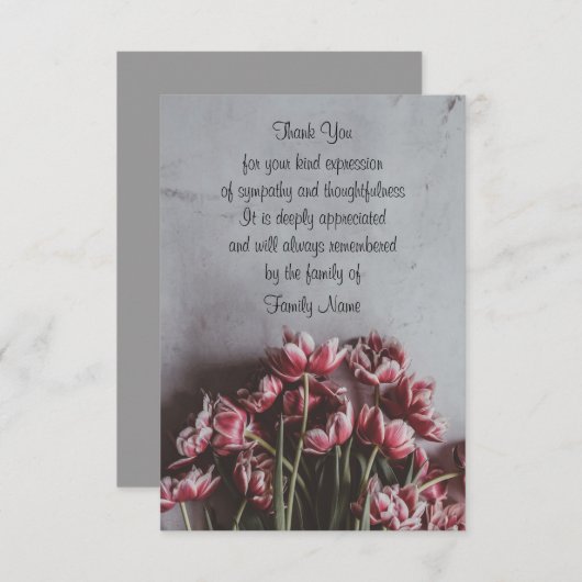 Red Tulips Hartelijk dank Bedankkaart (Voorkant / Achterkant)