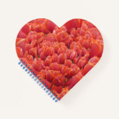Red Tulips Hearts Spiral notebook Heart Shaped Notitieboek (Voorkant)