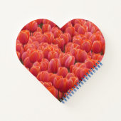 Red Tulips Hearts Spiral notebook Heart Shaped Notitieboek (Achterkant)