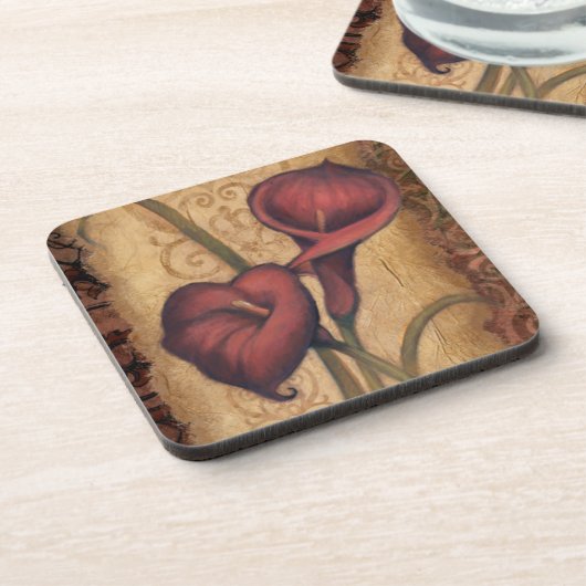 Red Tulips II Drankjes Onderzetter (Linkerzijde)