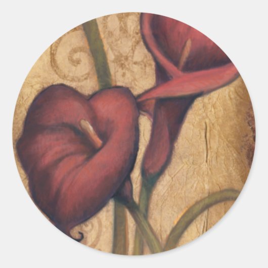 Red Tulips II Ronde Sticker (Voorkant)