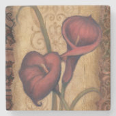 Red Tulips II Stenen Onderzetter (Voorkant)