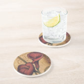 Red Tulips II Zandsteen Onderzetter (Zijkant)