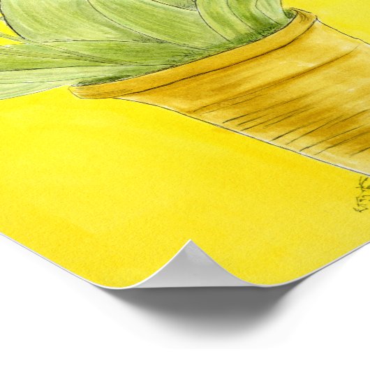 Red tulips in a pot  poster (Hoek)