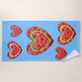 Red Tulips kleurde handdoek (Voorkant)