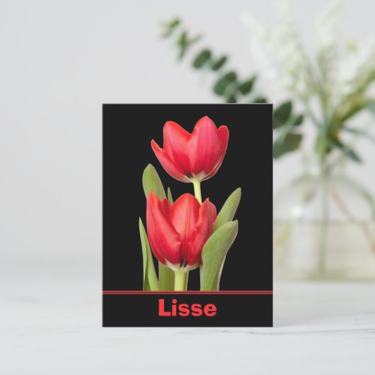 Red Tulips Lisse Briefkaart (Staand voorkant)