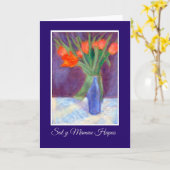 Red Tulips Moederdag Kaart, Welsh Greeting Kaart (Gele Bloem)