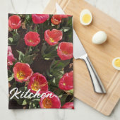 Red Tulips Mum's Kitchen Tea Towel Theedoek (Quarter Fold)