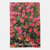 Red Tulips Mum's Kitchen Tea Towel Theedoek (Verticaal)