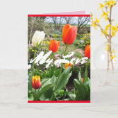 Red Tulips My Love Spring bloemen Kaart (Gele Bloem)