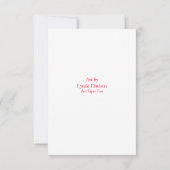 Red Tulips Note Card - Oorspronkelijke illustratie Bedankkaart (Achterkant)