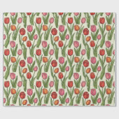 Red Tulips-ontwerp Cadeaupapier (Vlak)