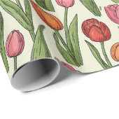 Red Tulips-ontwerp Cadeaupapier (Rol Hoek)