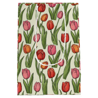 Red Tulips-ontwerp Medium Cadeauzakje