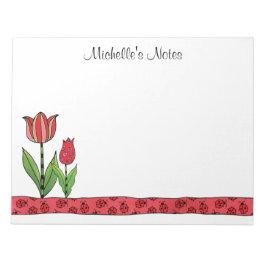 Red Tulips op maat 11 x 8,5 Notitieblok
