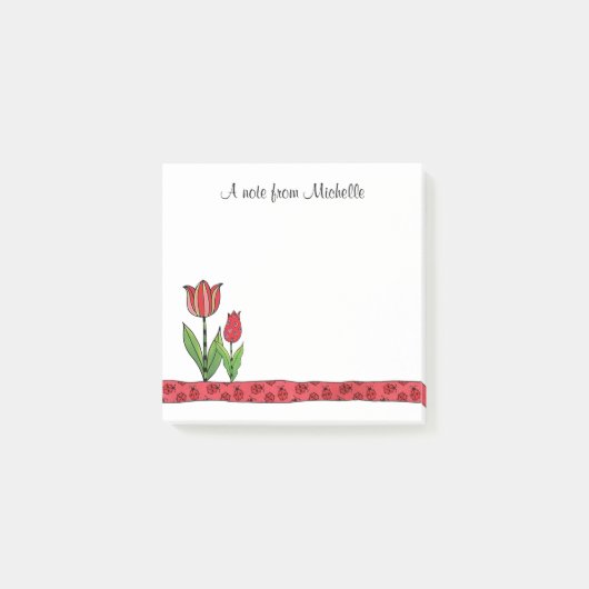 Red Tulips op maat 3 x 3 Post-it® Notes (Voorkant)