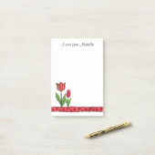 Red Tulips op maat 4 x 6 Post-it® Notes (Op bureau)