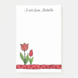 Red Tulips op maat 4 x 6 Post-it® Notes
