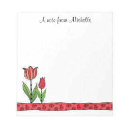 Red Tulips op maat 5,5 x 6 Notitieblok