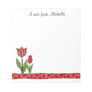 Red Tulips op maat 5,5 x 6 Notitieblok