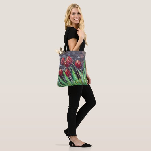 Red Tulips Original Art Flower Canvas tas (Op model)