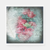 Red Tulips Ostrich Feather Ephemeral-ontkoppeling Servet (Voorkant)