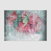 Red Tulips Ostrich Feather Ephemeral-ontkoppeling Tissuepapier (Voorkant)