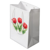 Red Tulips Paper Cup Medium Cadeauzakje (Achterkant Gekanteld)