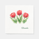 Red Tulips Paper Cup Servet (Voorkant)